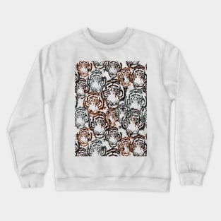 Seamless pattern illustration abstract graphic tiger faces art Crewneck Sweatshirt
